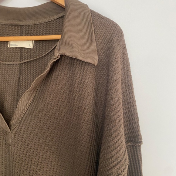 Free People L Travis Waffle Knit Tunic Top - Picture 9 of 14